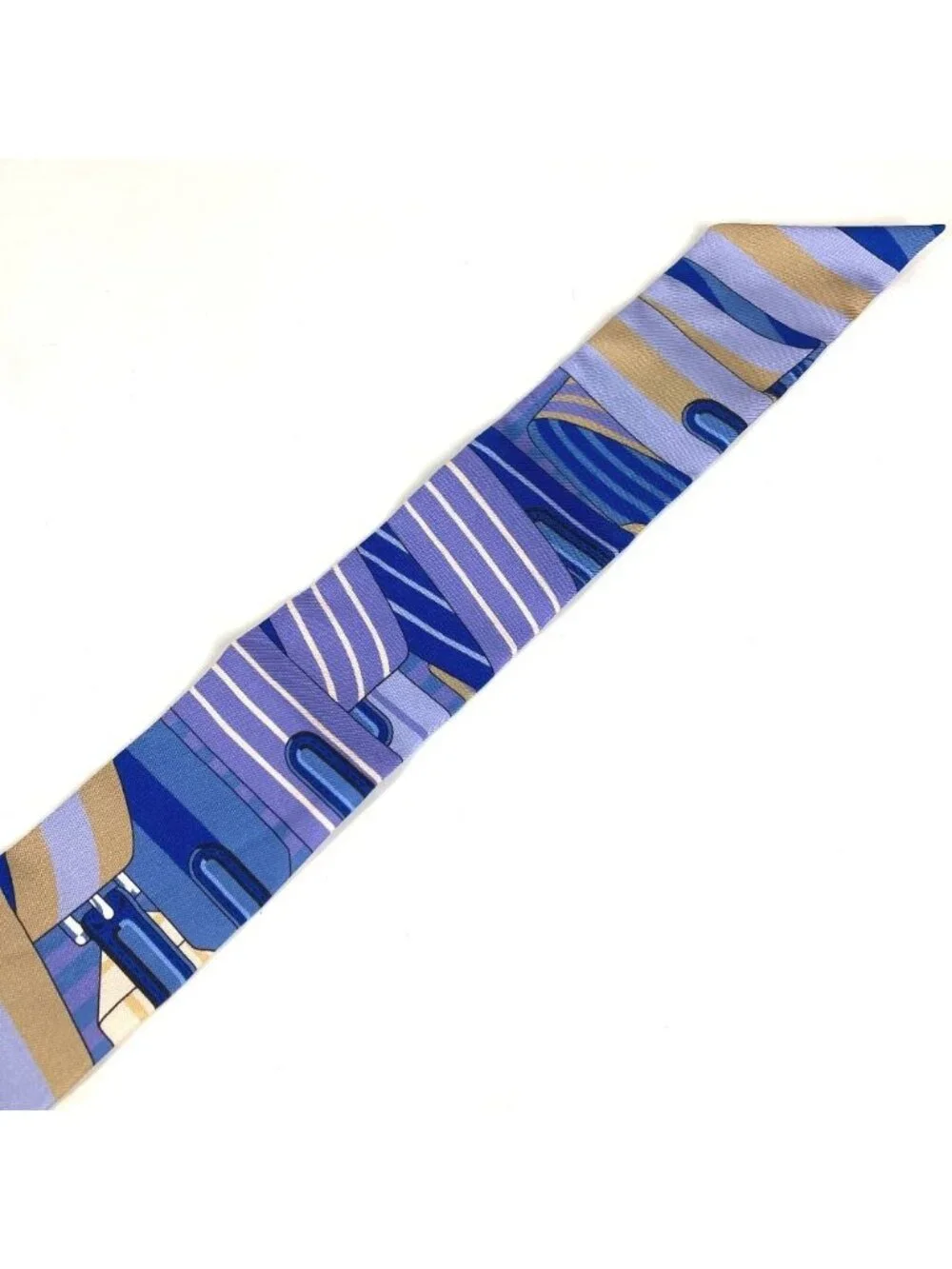 Hermes Scarf Twilly Tiri Silk Blue - Picture 7 of 9